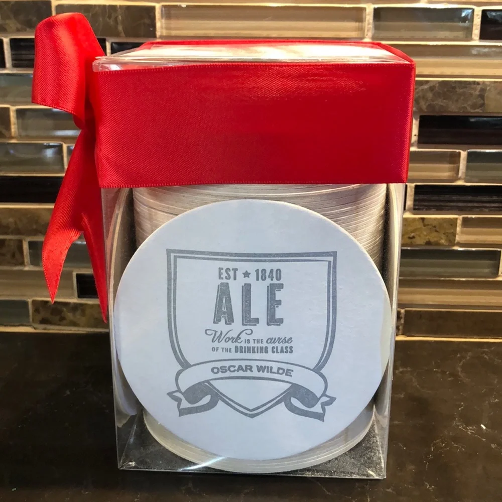 100 Letterpressed BEER theme coasters gift set‎